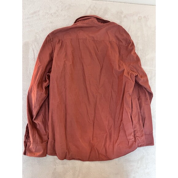 Faherty Corduroy Shirt Burnt Russet Orange Red Button Up Casual Men's Size XL - Picture 9 of 9